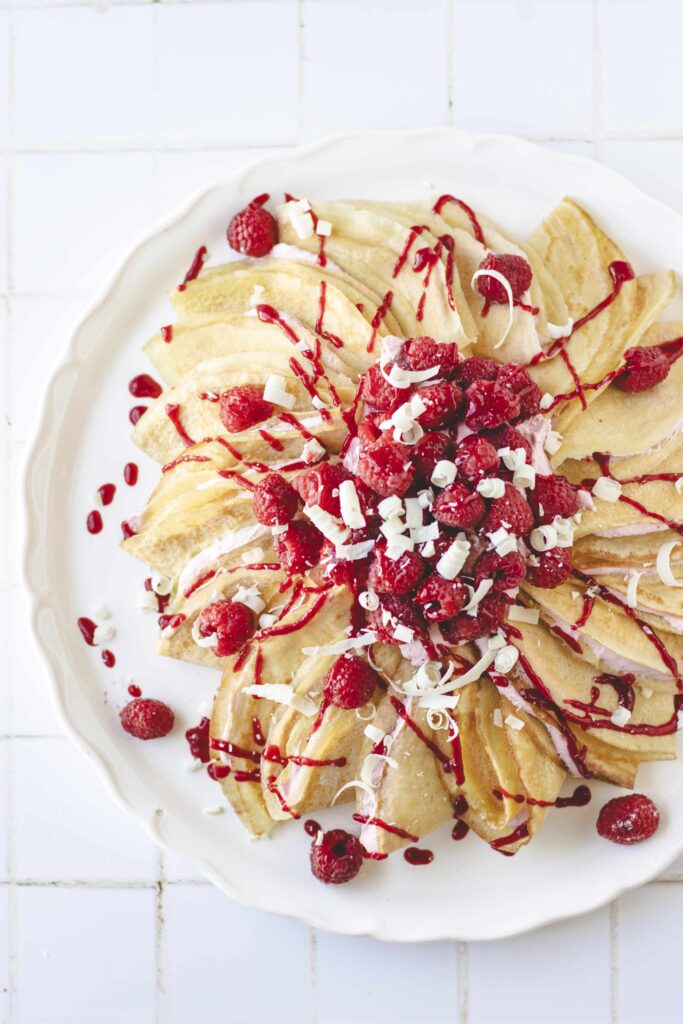 White Chocolate Raspberry Crepes